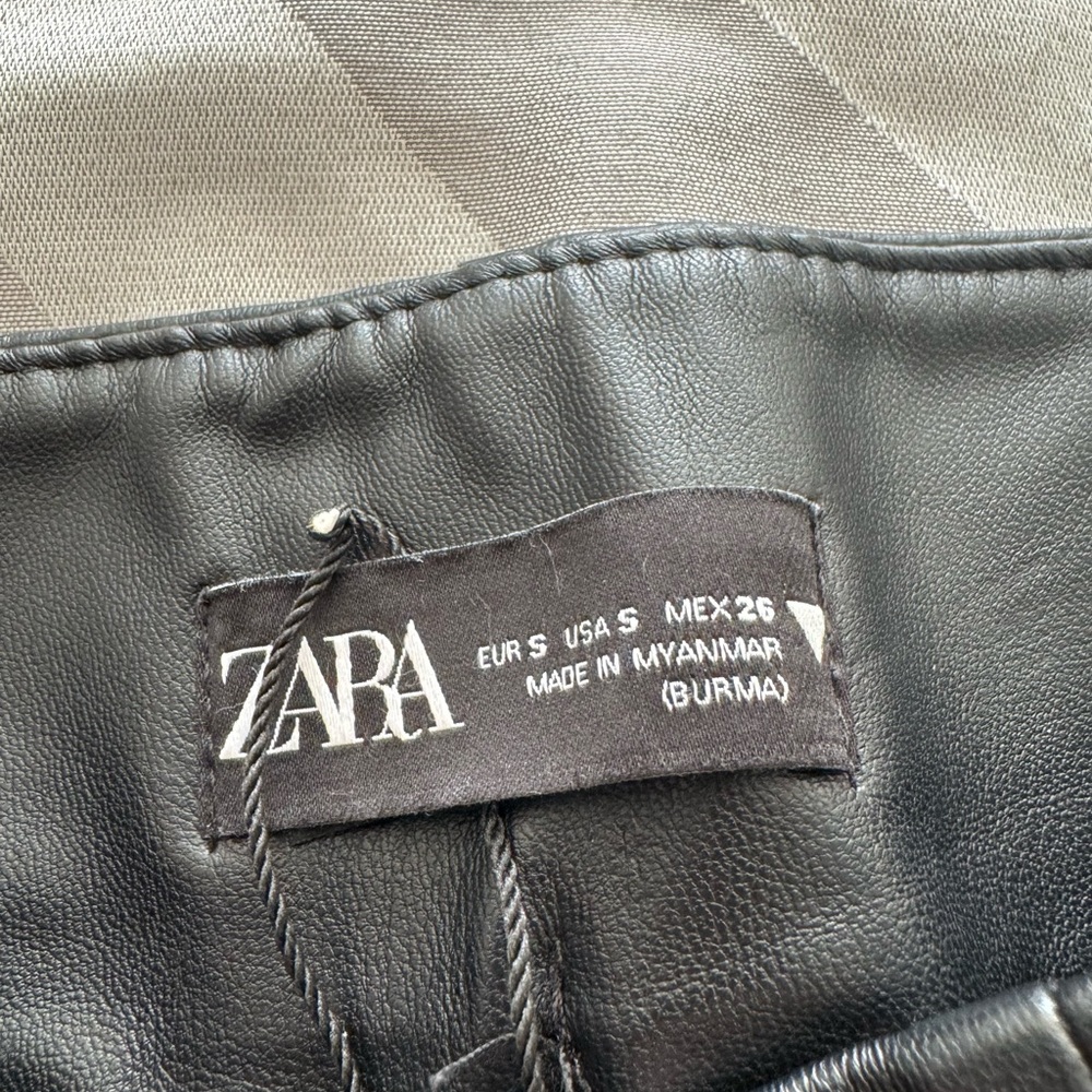 Faux leather full length pants